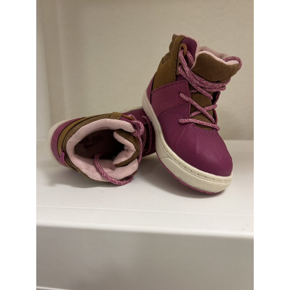 OshKosh B'gosh Wistman Little Girl High-Top Berry Sneakers- SZ 8 Style #OF22F10B - Picture 5 of 6